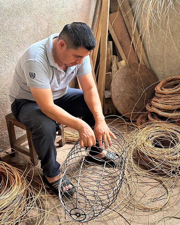 tecnica de tejido de palma y mimbre