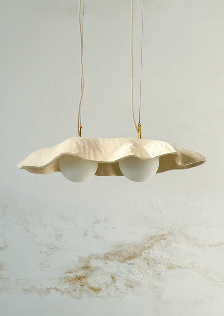 Lámpara Olas, diseño artesanal en cobre